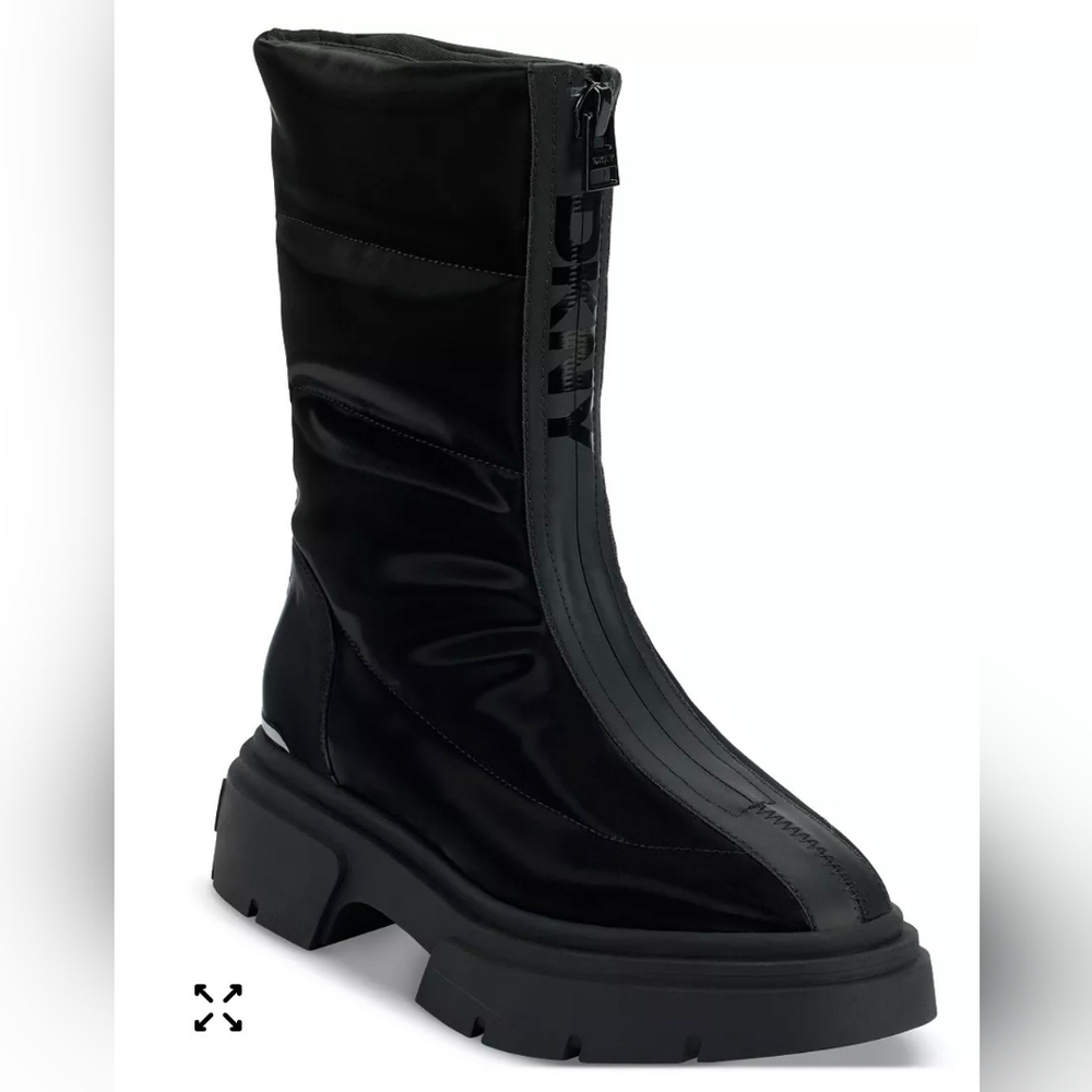 DKNY Women's Fiza Zipper Black Winter Snow Boots Sz 8